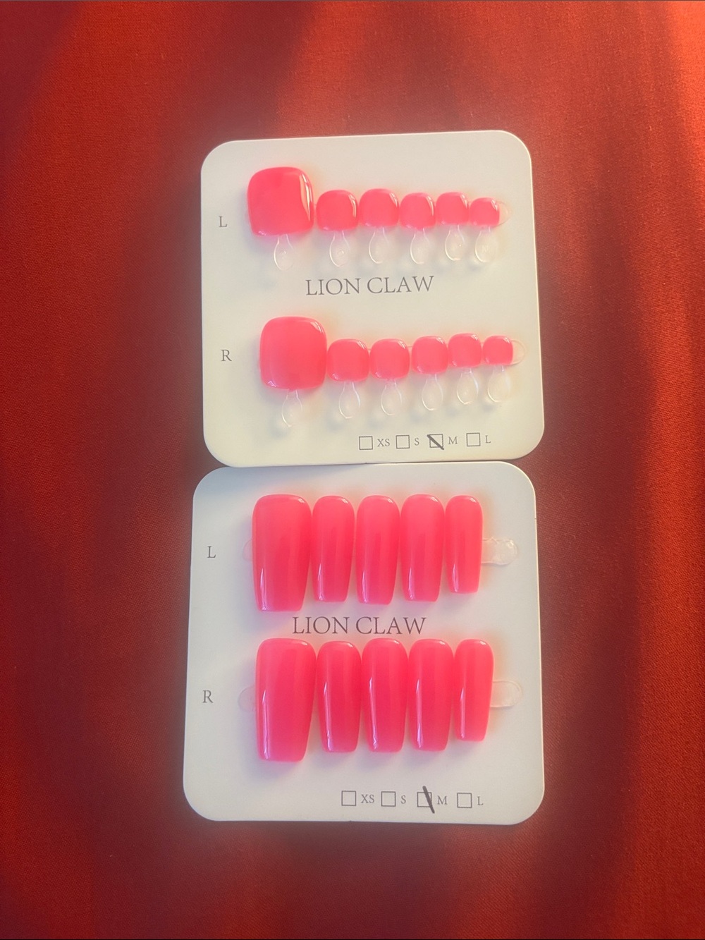 Bright Pink Press-On Nail Set - 2 Packs